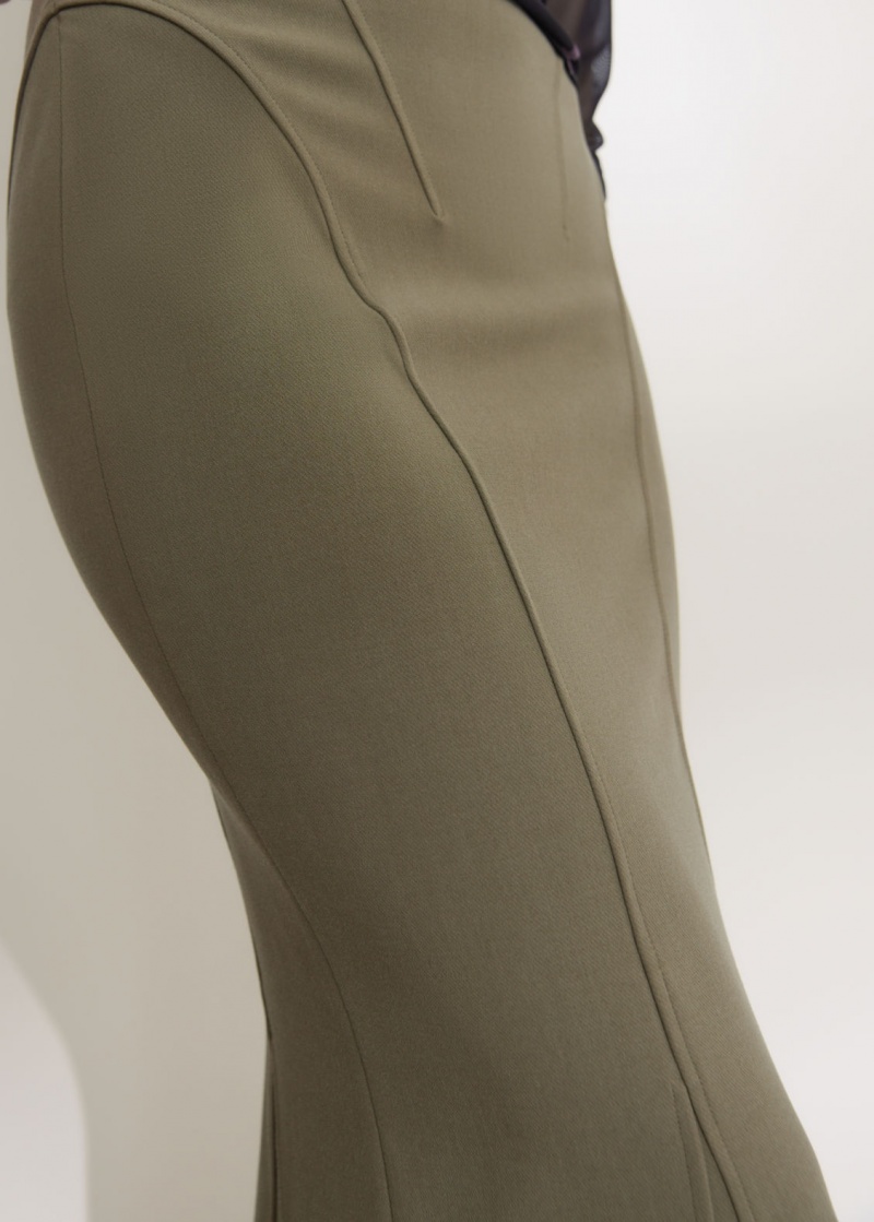 & Other Stories Fluted Maxi Skirt Khaki | NOS-SN114205