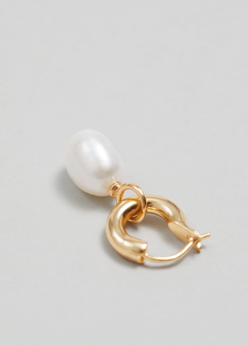 & Other Stories Freshwater Pearl Hoops Oro | NOS-SN114680