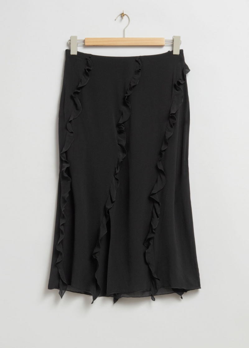 & Other Stories Frilled Midi Skirt Nere | NOS-SN114157