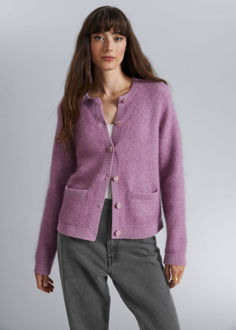 & Other Stories Fuzzy Knit Cardigan Viola | NOS-SN113605