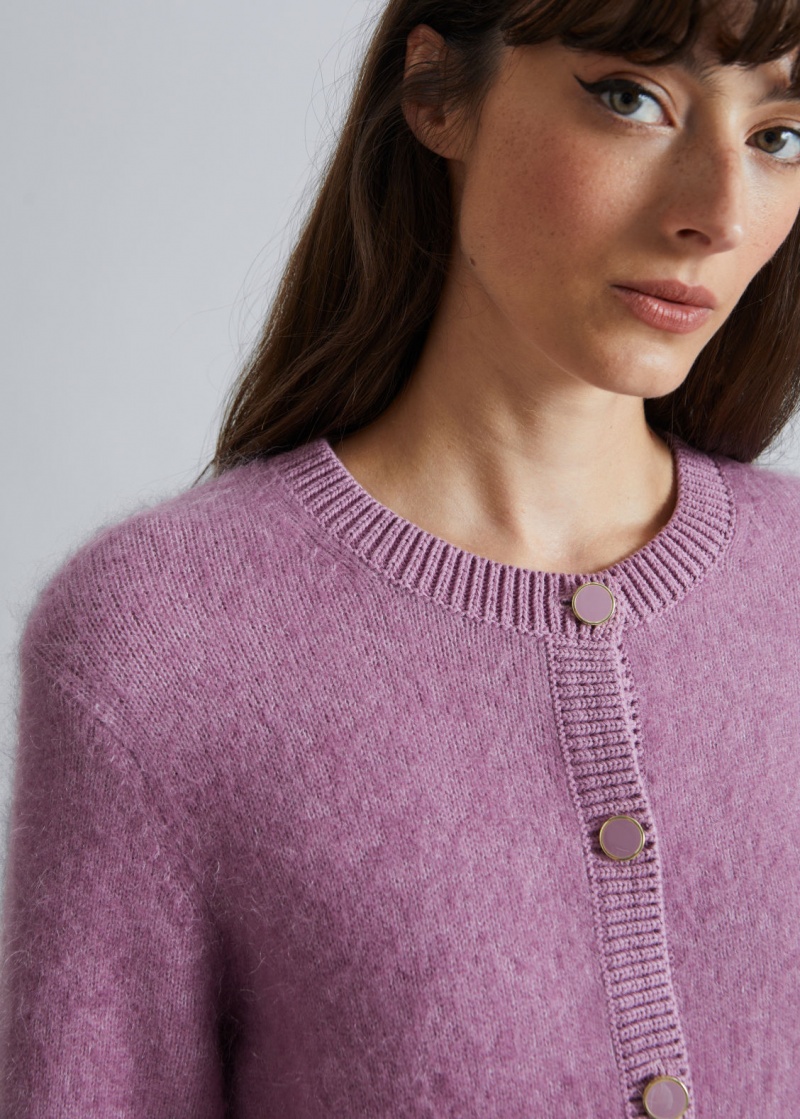 & Other Stories Fuzzy Knit Cardigan Viola | NOS-SN113605