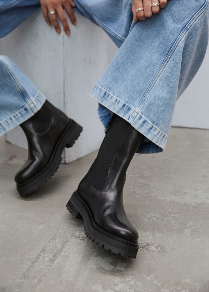 & Other Stories Grosso Chelsea Pelle Boots Nere | NOS-SN114438