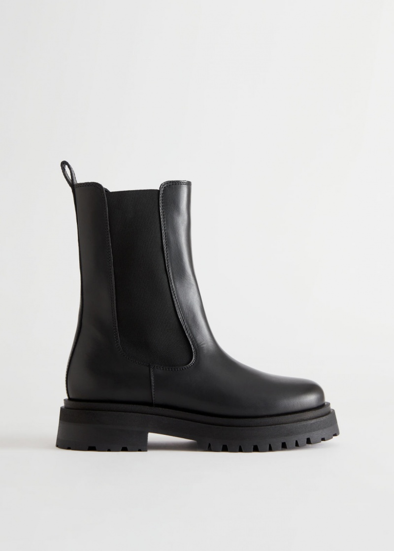 & Other Stories Grosso Chelsea Pelle Boots Nere | NOS-SN114438