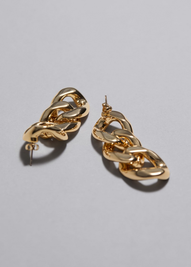 & Other Stories Grosso Drop Chain Earrings Oro | NOS-SN114688