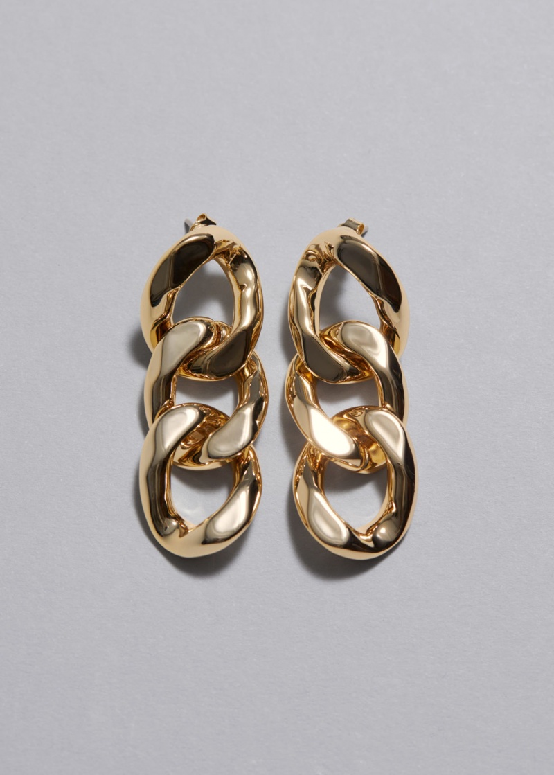 & Other Stories Grosso Drop Chain Earrings Oro | NOS-SN114688