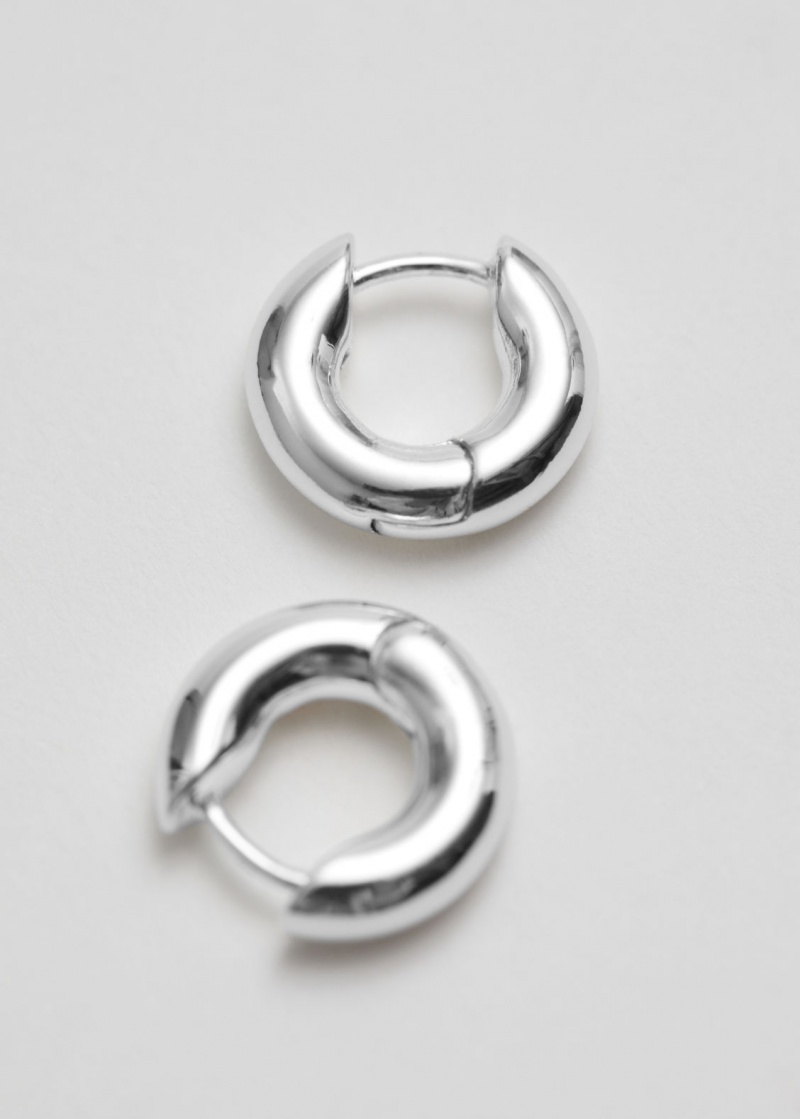 & Other Stories Grosso Hoop Earrings Argento | NOS-SN114692