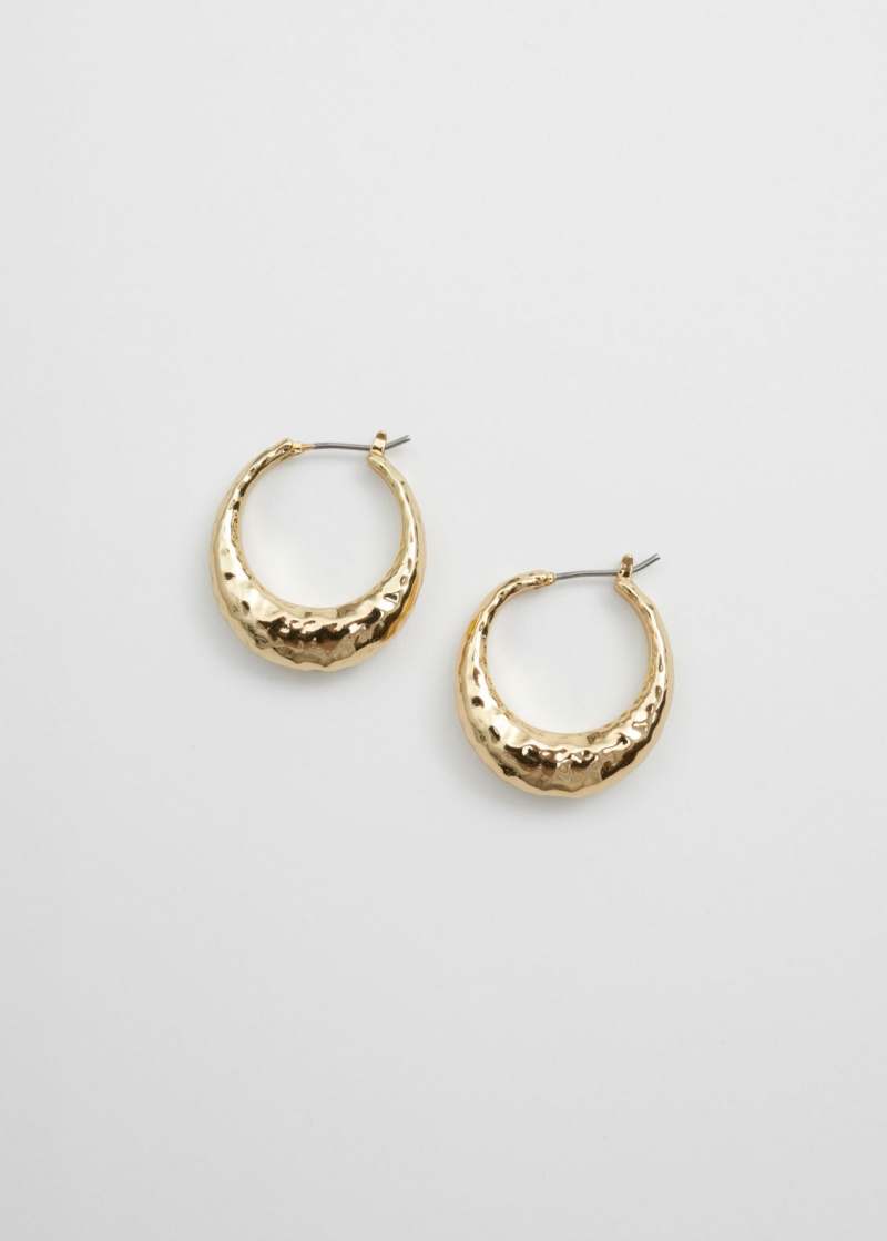 & Other Stories Hammered Hoop Earrings Oro | NOS-SN114678