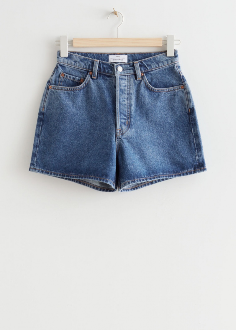 & Other Stories High-Vita Denim Shorts Blu | NOS-SN114238