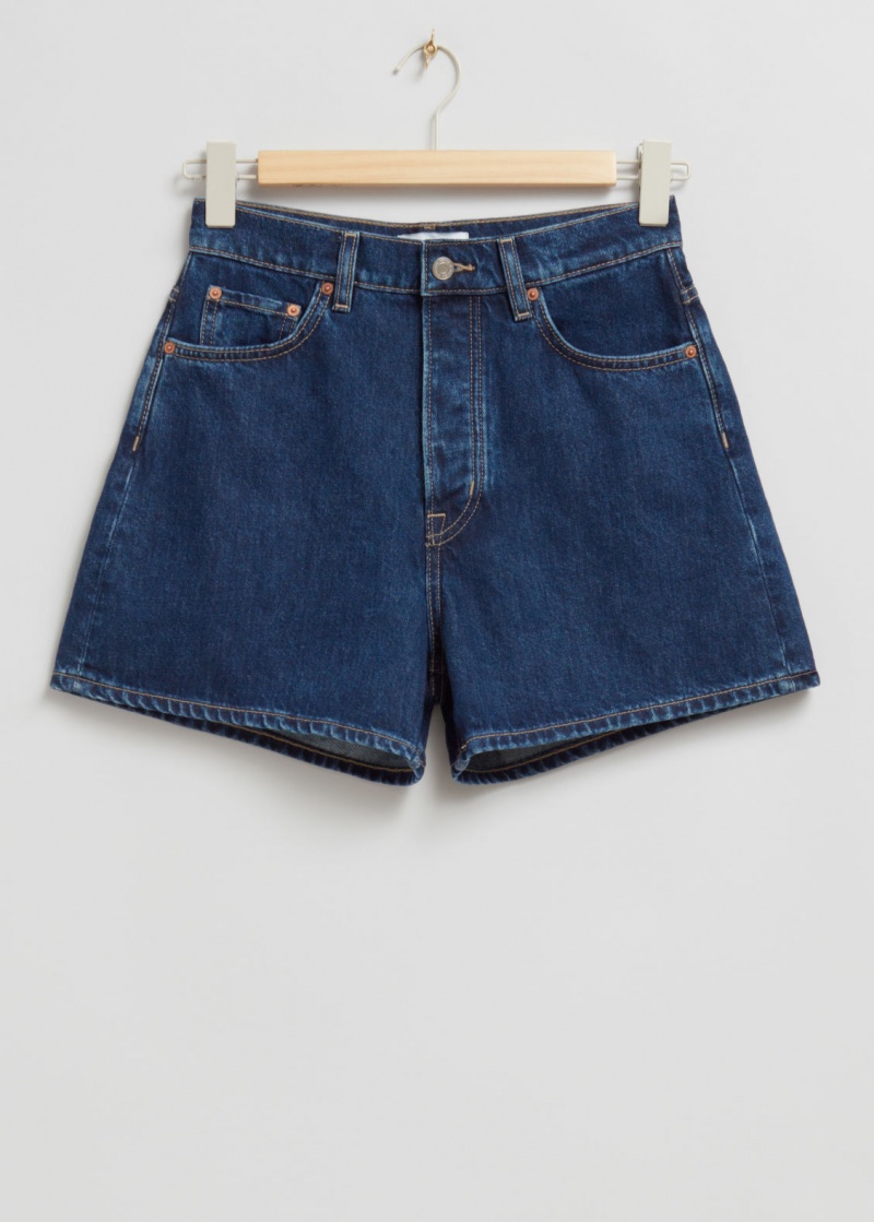 & Other Stories High-Vita Denim Shorts Blu Profondo | NOS-SN114367