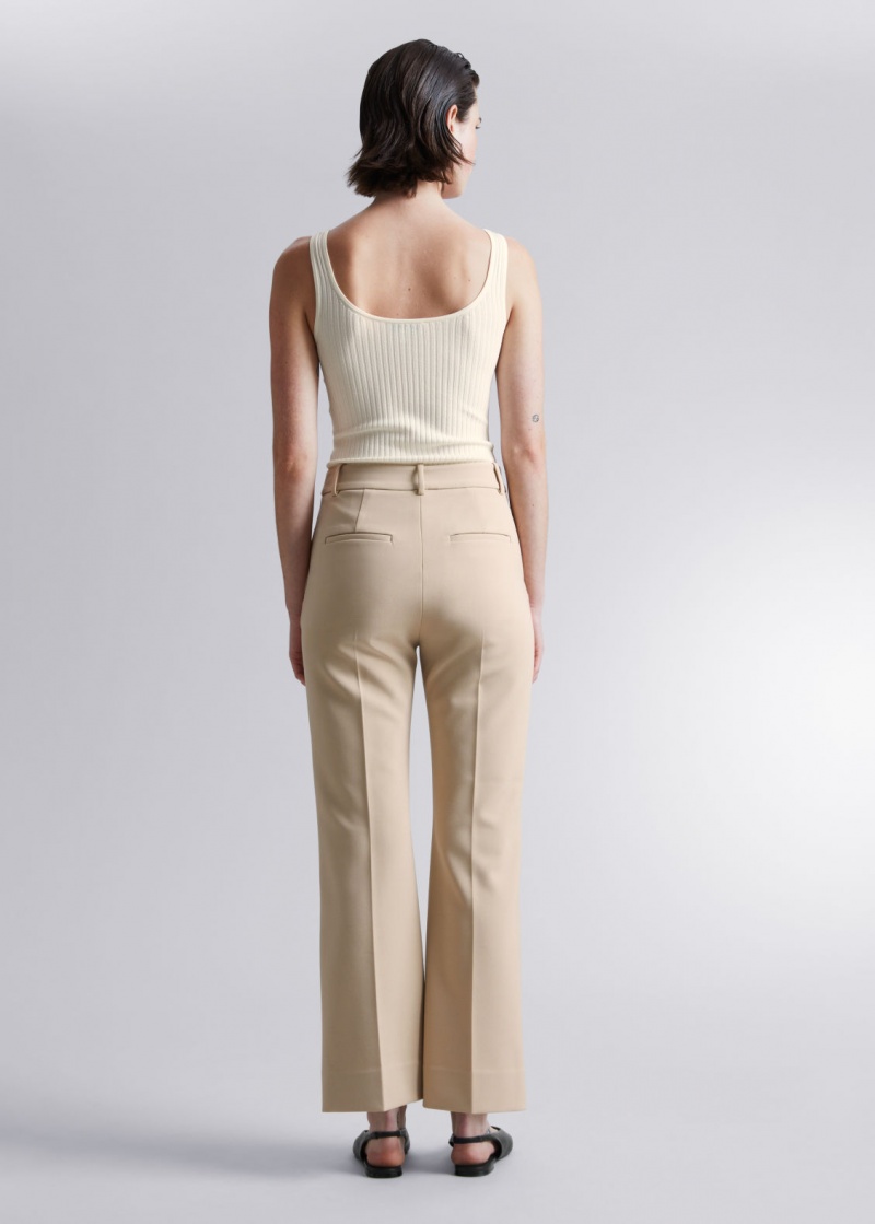 & Other Stories Kick-Flare Trousers Beige | NOS-SN114291