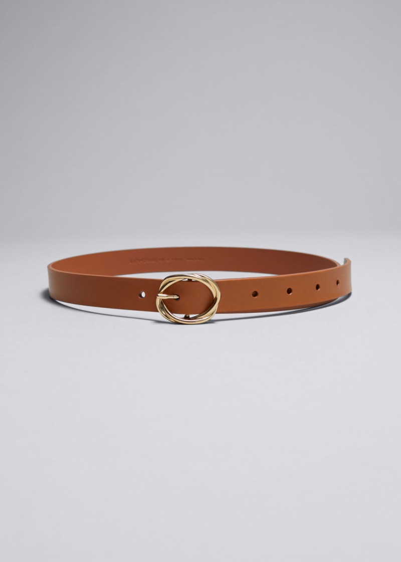 & Other Stories Knot-Fibbia Pelle Belt Marroni | NOS-SN114625