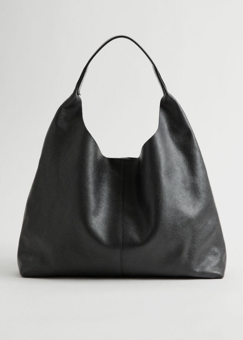 & Other Stories Large Pelle Tote Nere | NOS-SN114555