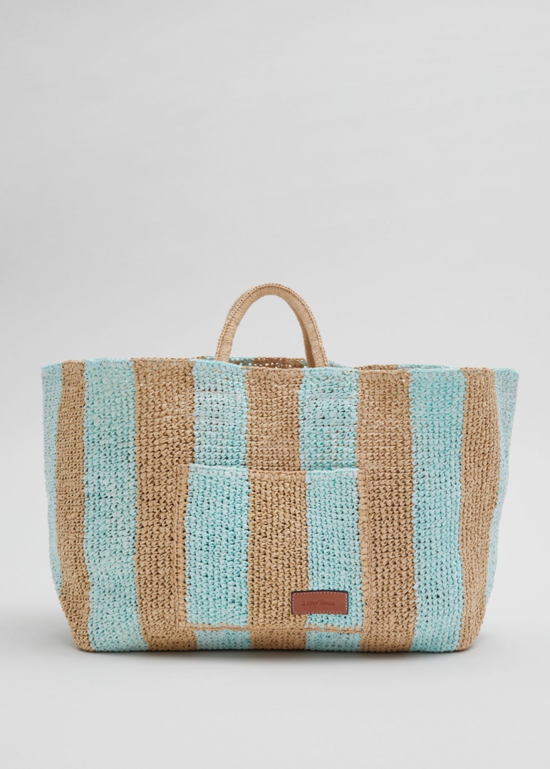 & Other Stories Large Woven Straw Tote Beige | NOS-SN114553