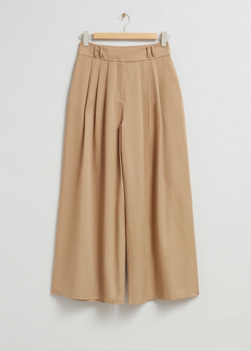 & Other Stories Larghe-Leg Trousers Beige | NOS-SN114267