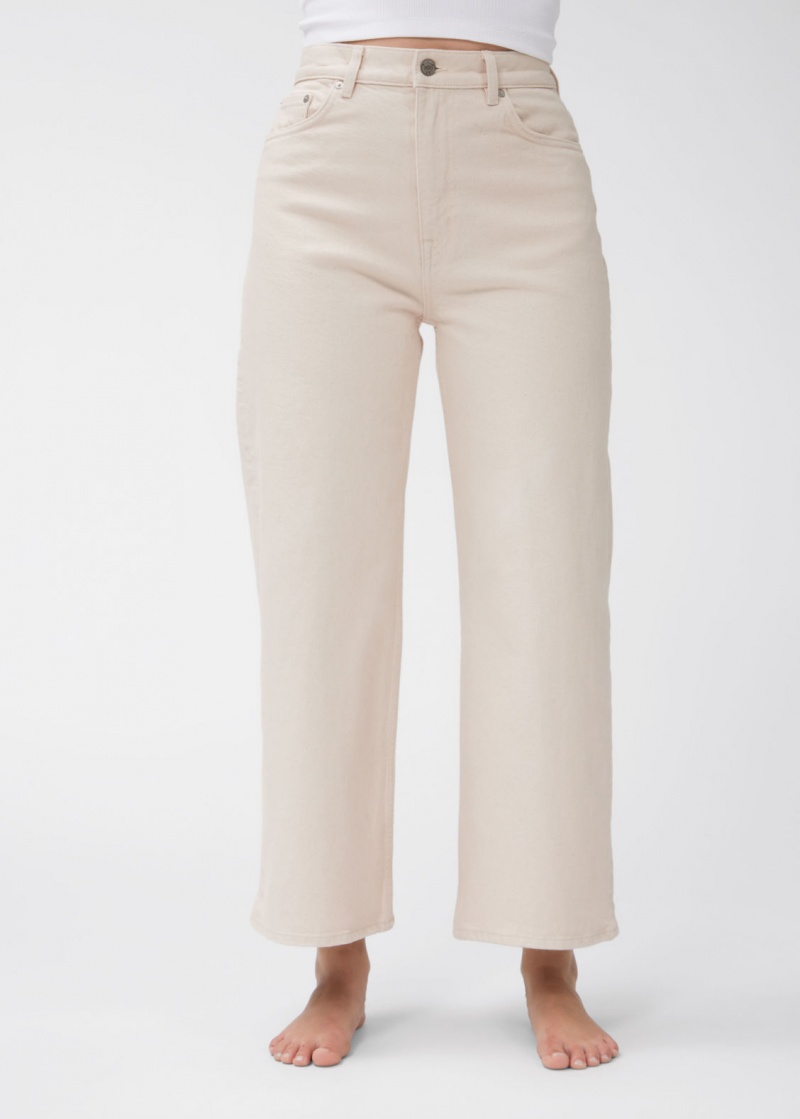 & Other Stories Larghe Cropped Jeans Beige | NOS-SN114235