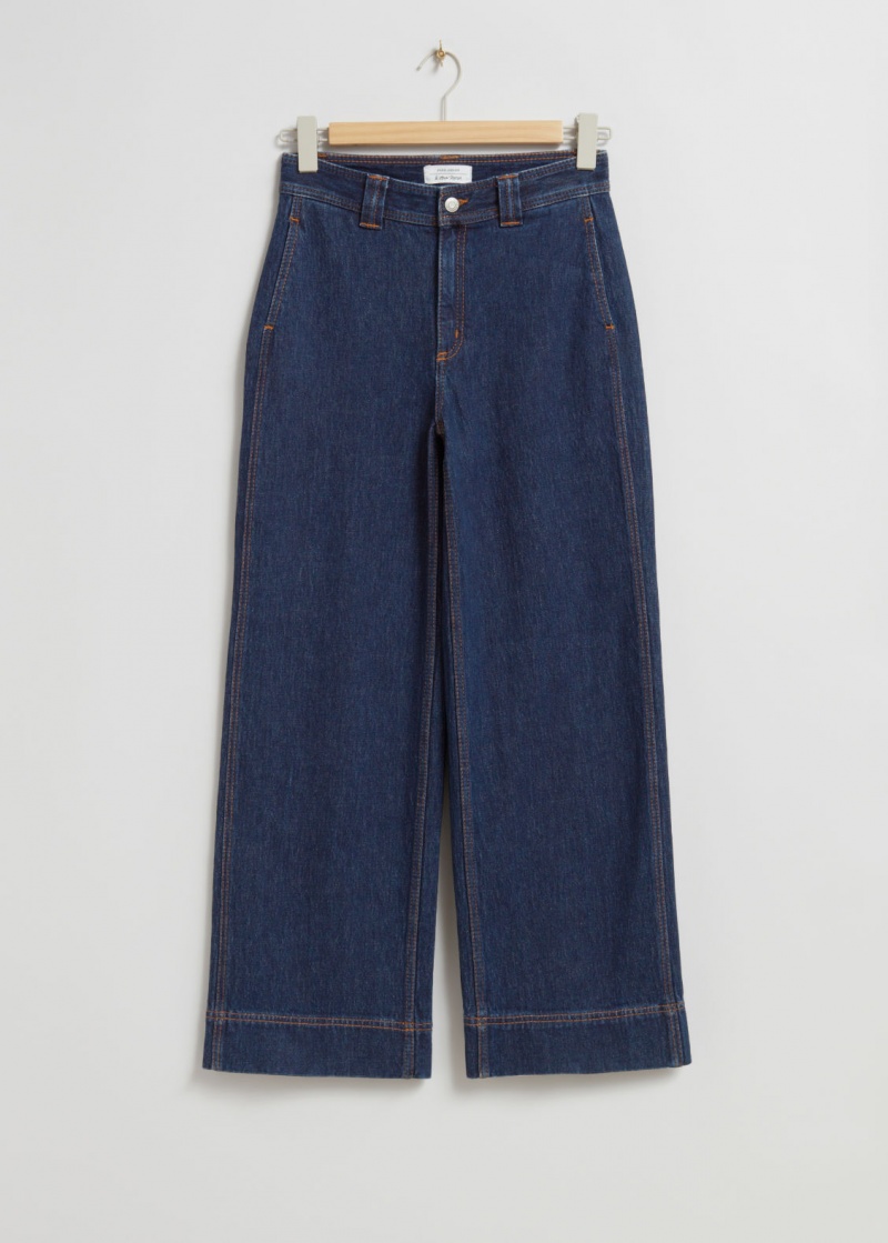 & Other Stories Larghe High-Vita Jeans Blu Scuro Lavaggio | NOS-SN114221