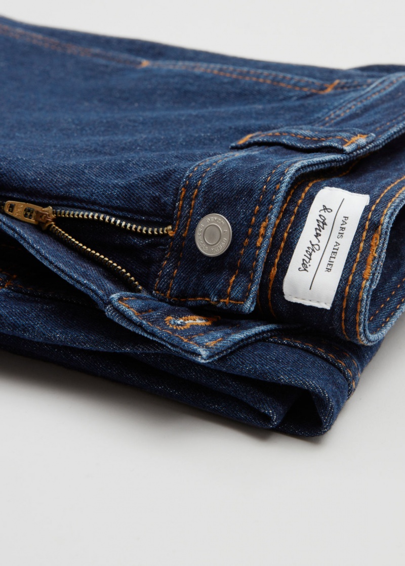 & Other Stories Larghe High-Vita Jeans Blu Scuro Lavaggio | NOS-SN114221