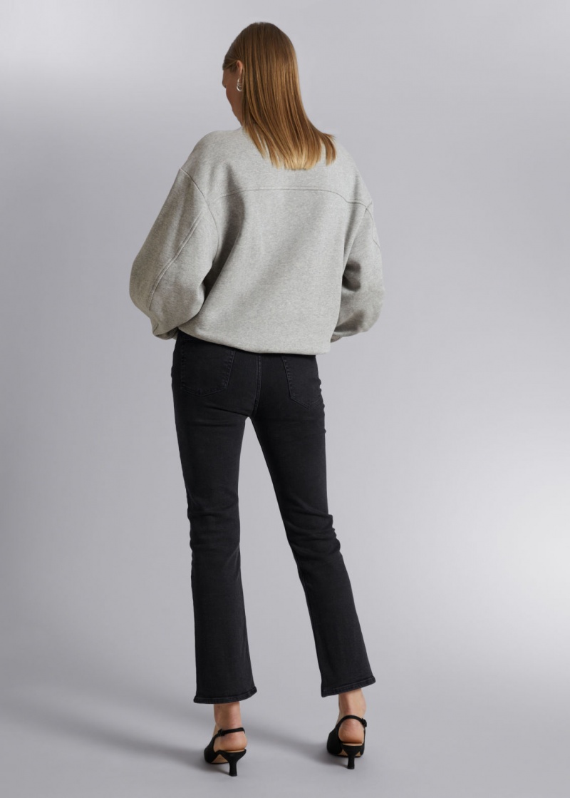 & Other Stories Larghe Leg Cropped Jeans Nere | NOS-SN114225