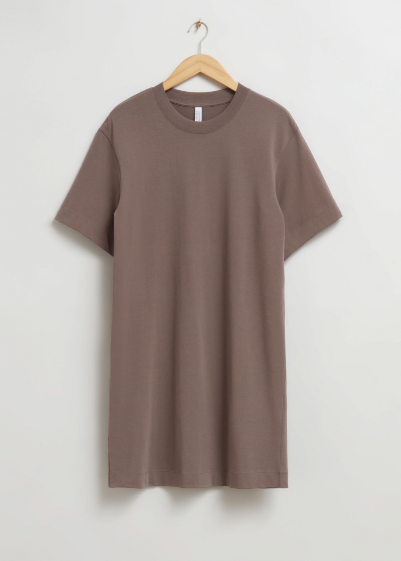 & Other Stories Loose T-Shirt Midi Vestito Marroni | NOS-SN113297