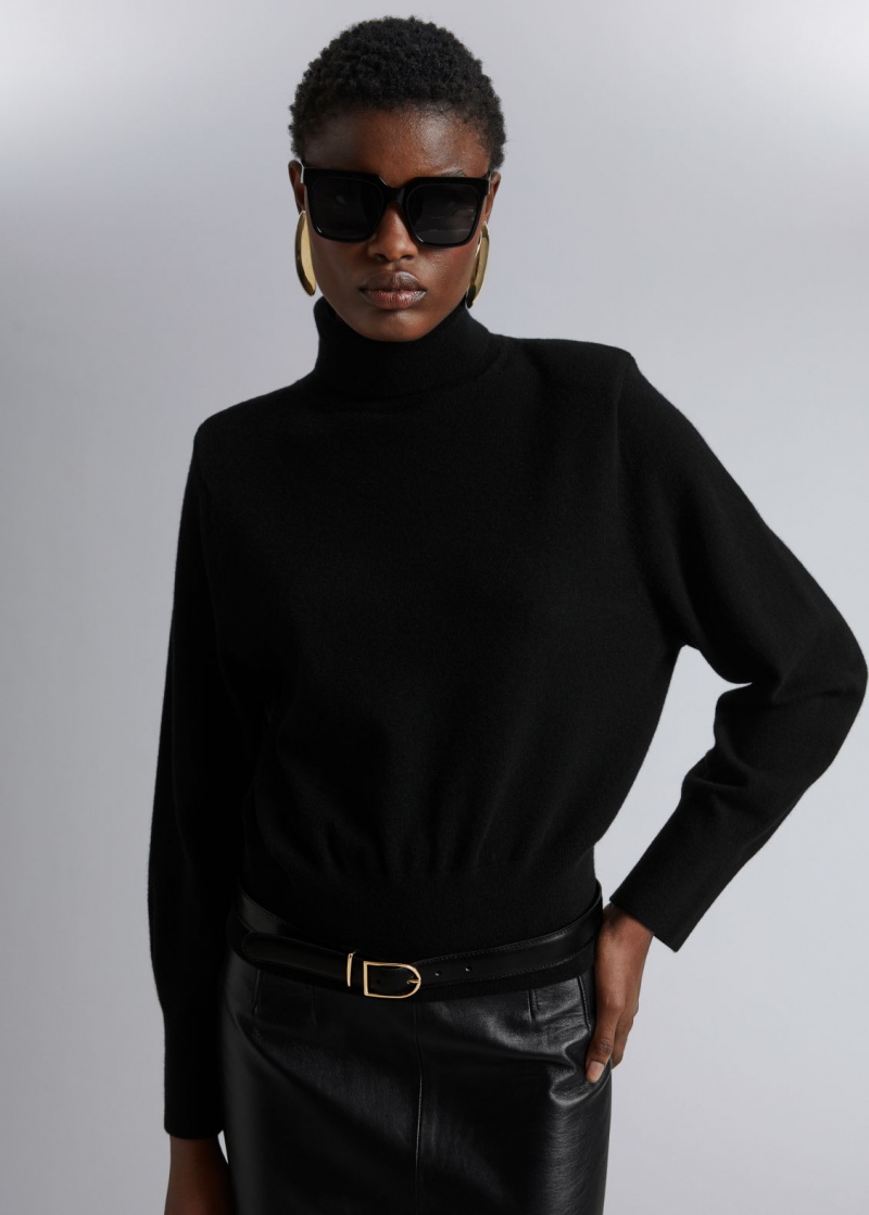 & Other Stories Merino Turtleneck Knit Maglia Nere | NOS-SN113490