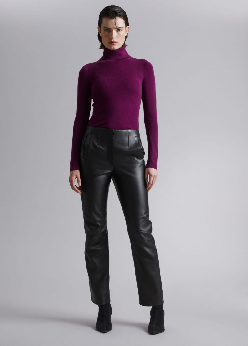 & Other Stories Merino Turtleneck Maglia Viola | NOS-SN113483