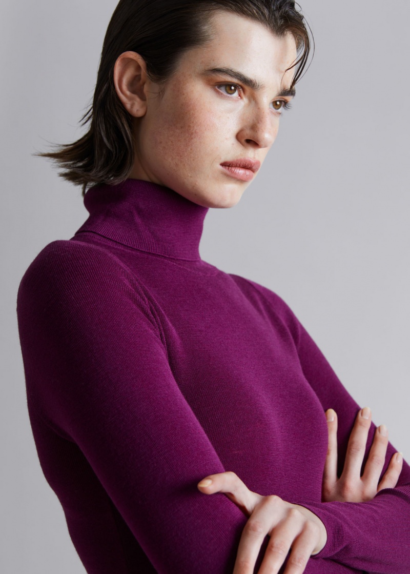 & Other Stories Merino Turtleneck Maglia Viola | NOS-SN113483