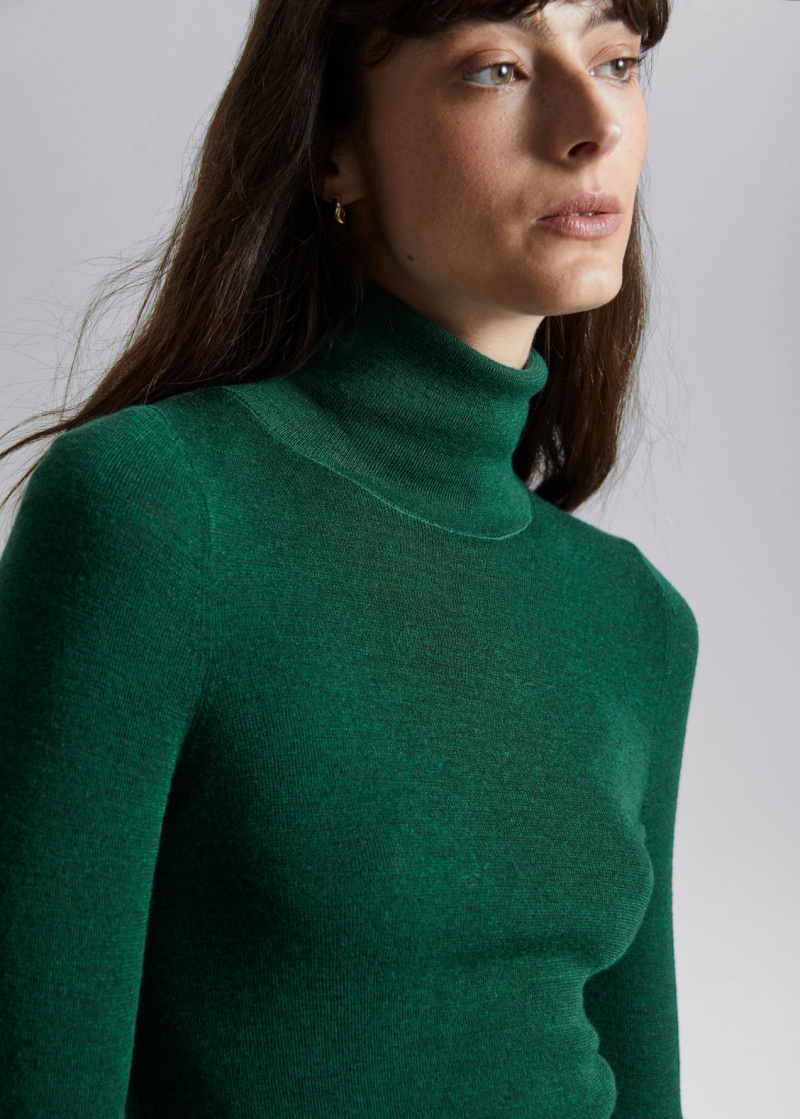 & Other Stories Merino Turtleneck Maglia Verdi Scuro | NOS-SN113585