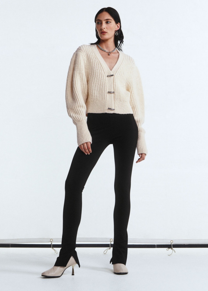 & Other Stories Metal-Closure Cardigan Beige | NOS-SN113507