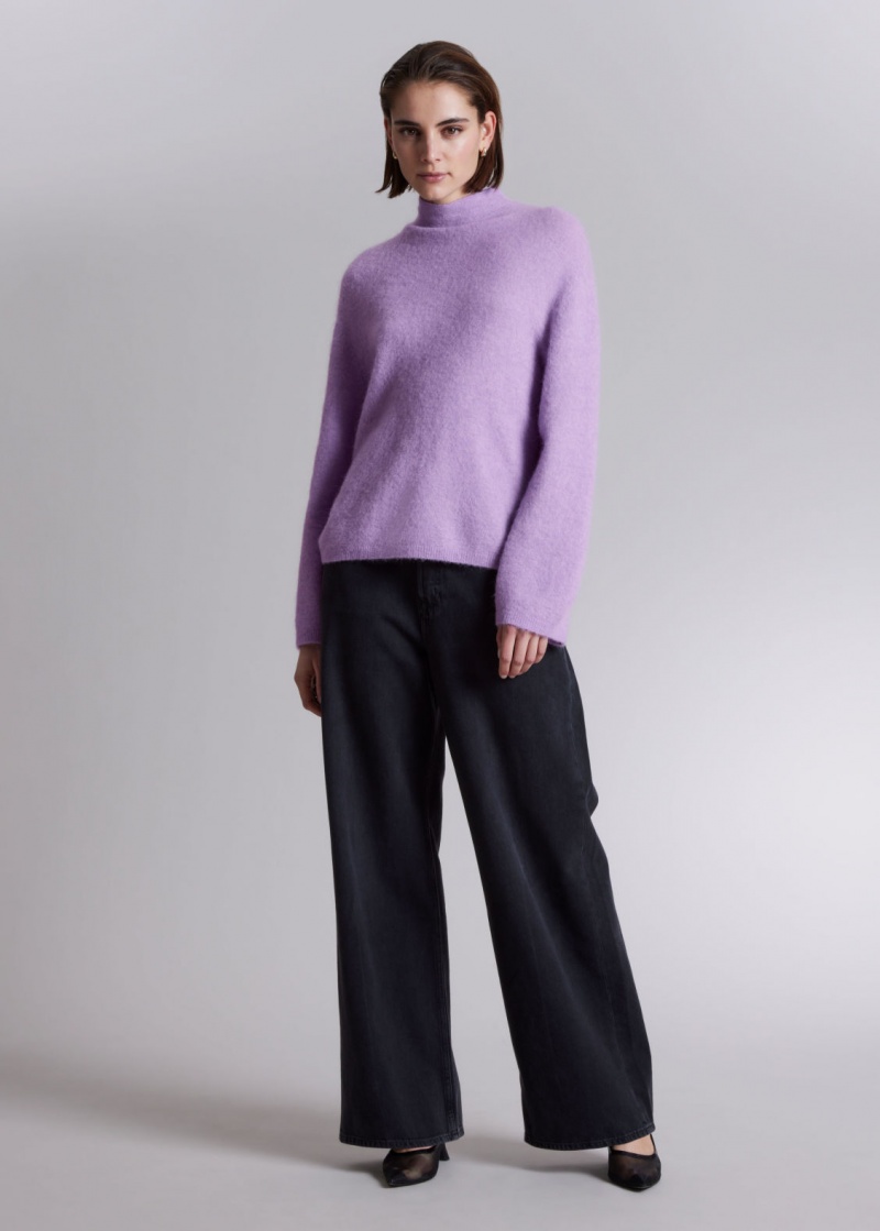 & Other Stories Mock-Neck Knit Maglia Viola | NOS-SN113569