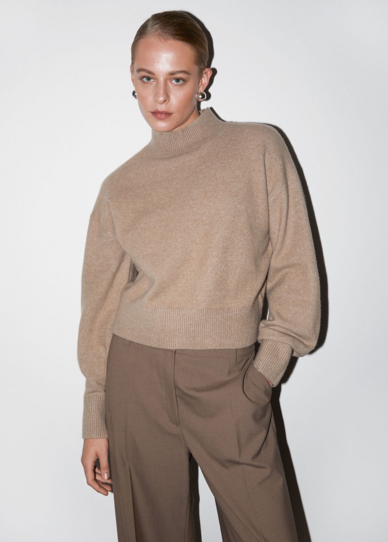 & Other Stories Mock-Neck Maglia Beige | NOS-SN113619