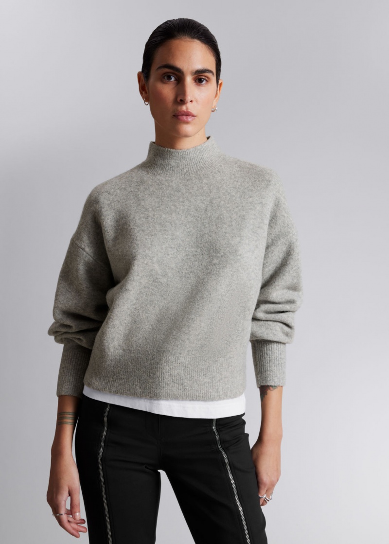 & Other Stories Mock-Neck Maglia Grigie | NOS-SN113602