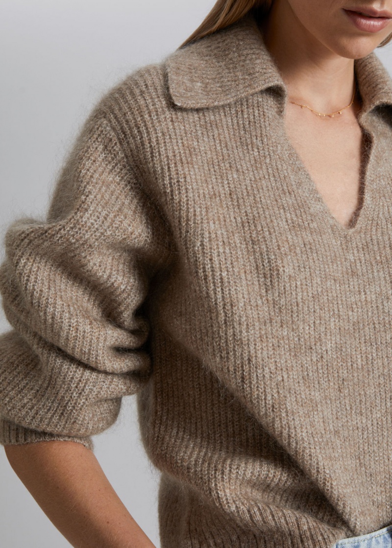 & Other Stories Mohair Knit Maglia Marroni | NOS-SN113668