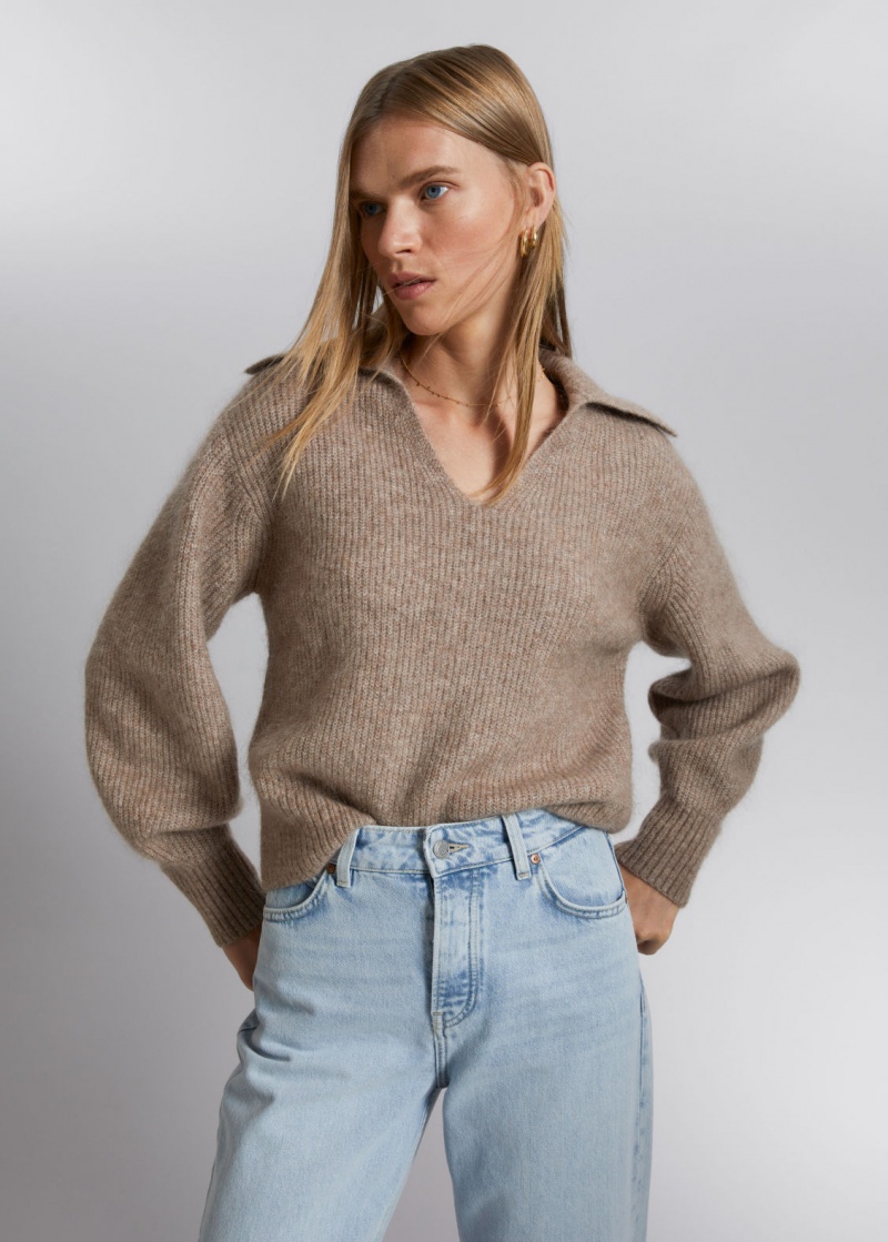 & Other Stories Mohair Knit Maglia Marroni | NOS-SN113668