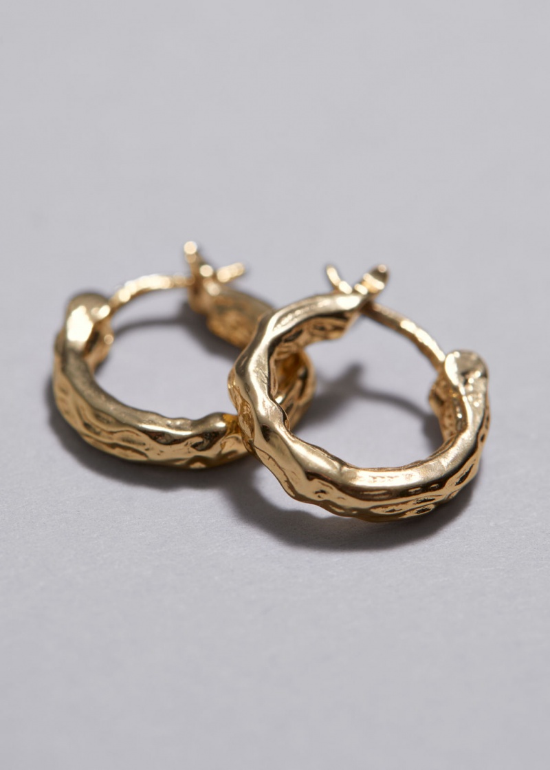 & Other Stories Organic Shaped Hoop Earrings Oro | NOS-SN114690