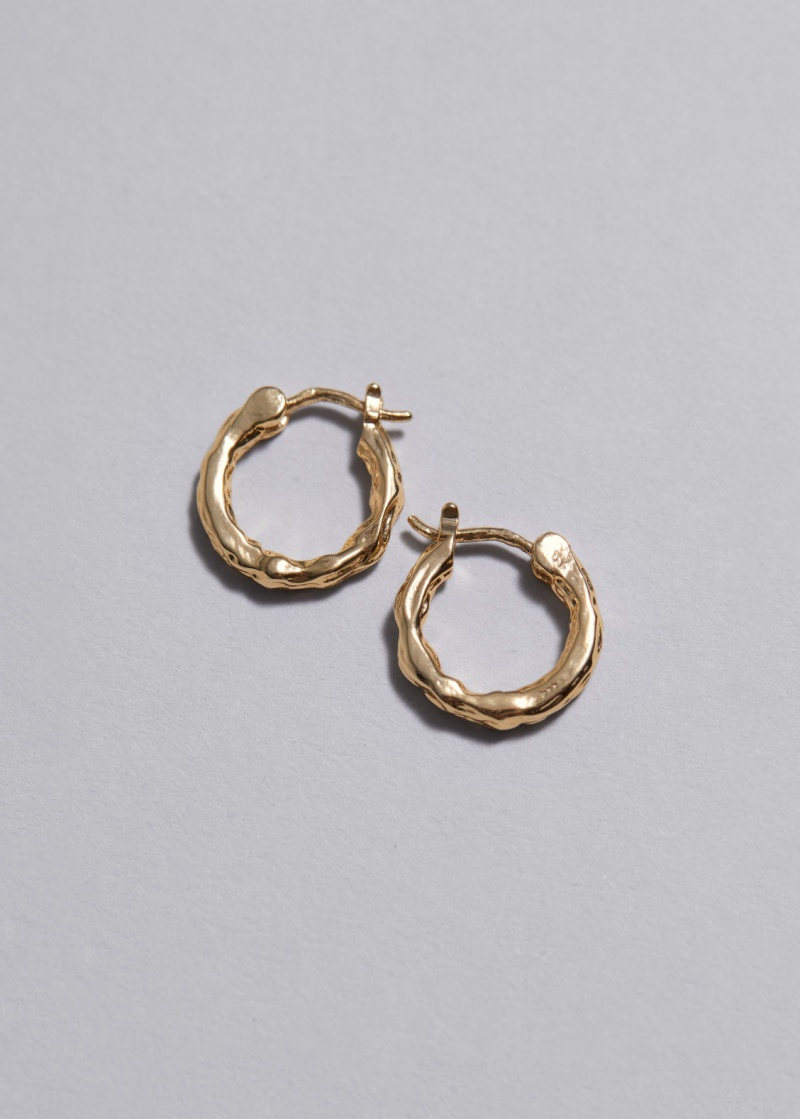 & Other Stories Organic Shaped Hoop Earrings Oro | NOS-SN114690