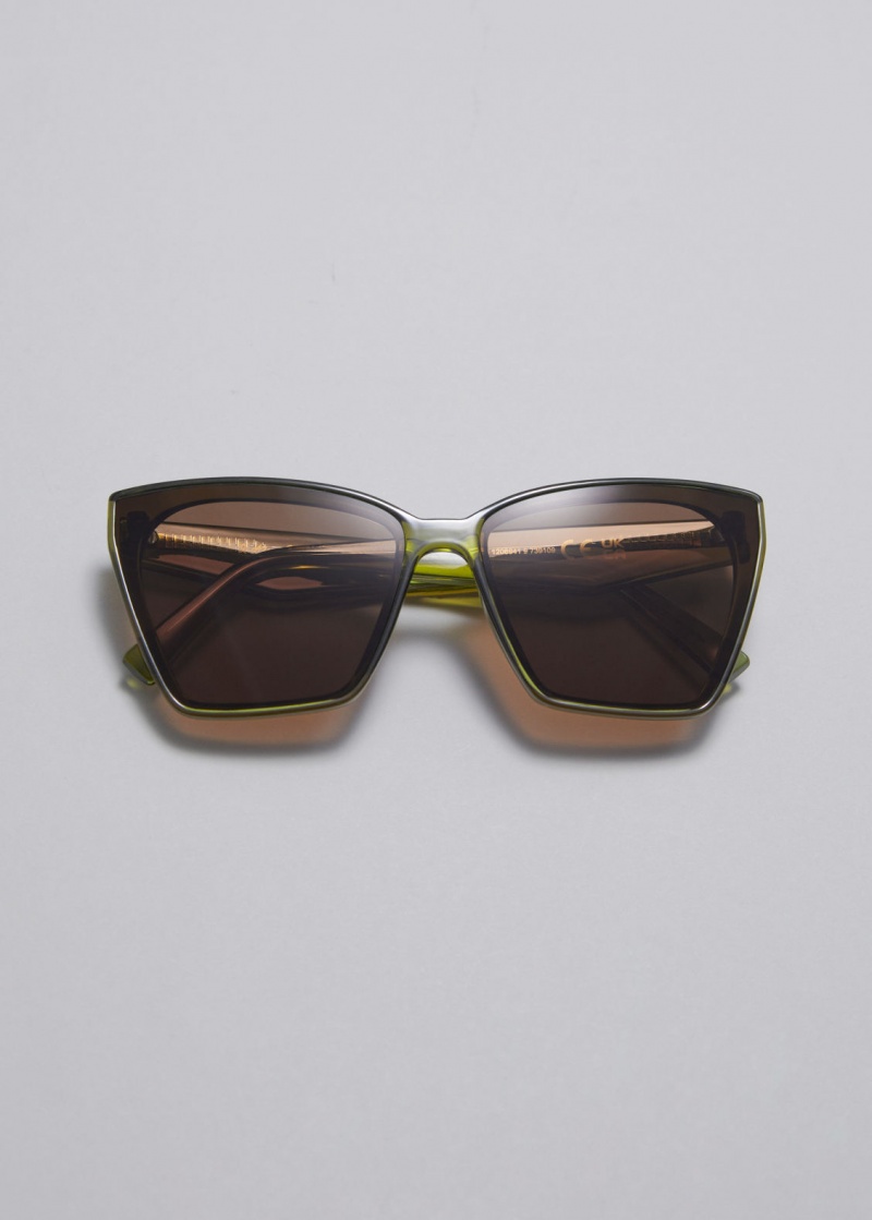 & Other Stories Oversized Cat-Eye Sunglasses Verdi | NOS-SN114591