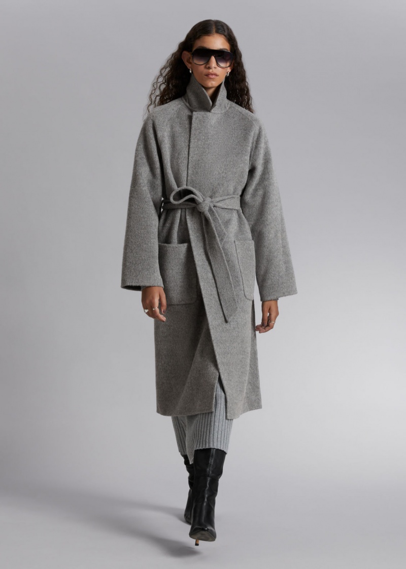 & Other Stories Patch Pocket Belted Coat Grigie | NOS-SN113764