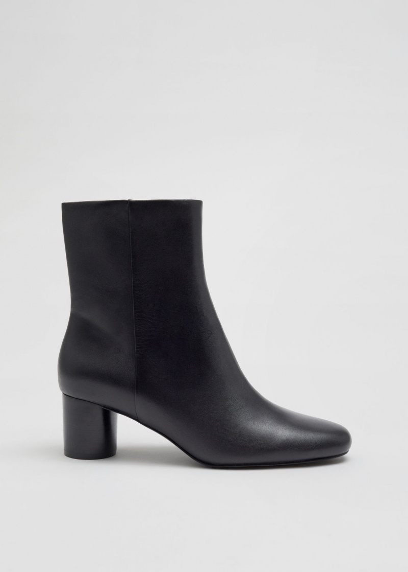 & Other Stories Pelle Ankle Boots Nere | NOS-SN114439