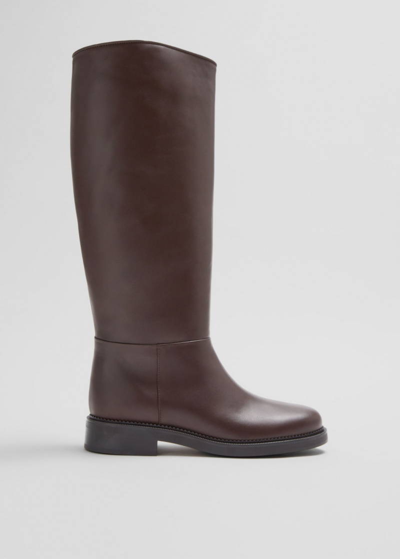 & Other Stories Pelle Cavalcare Boots Marroni | NOS-SN114436