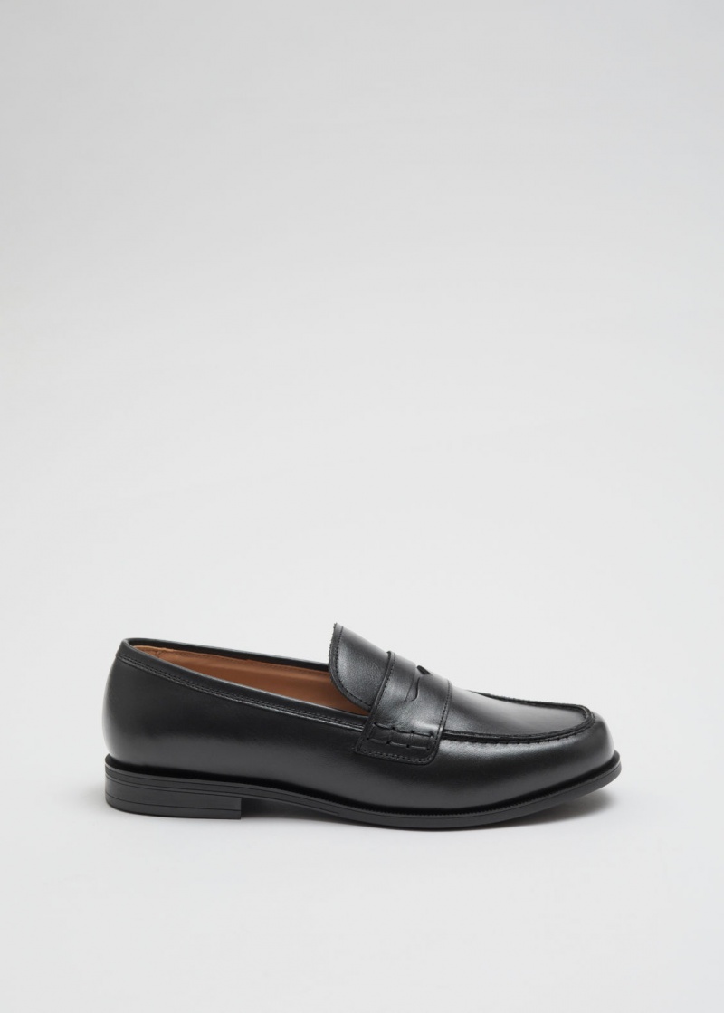 & Other Stories Pelle Penny Loafers Nere | NOS-SN114421