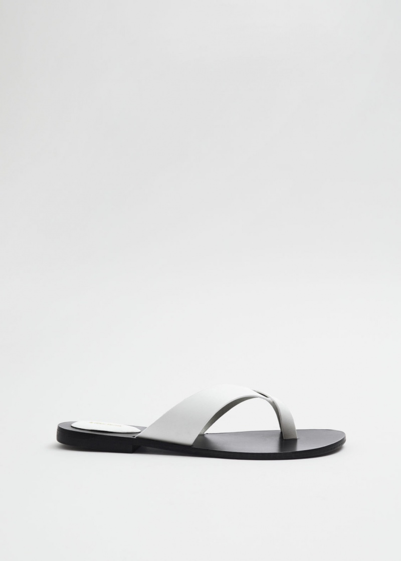 & Other Stories Pelle Perizoma Sandal Bianche | NOS-SN114503