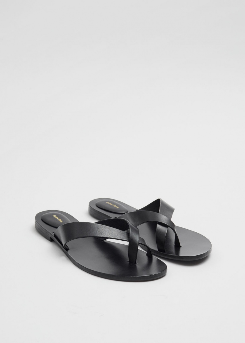 & Other Stories Pelle Perizoma Sandal Nere | NOS-SN114505