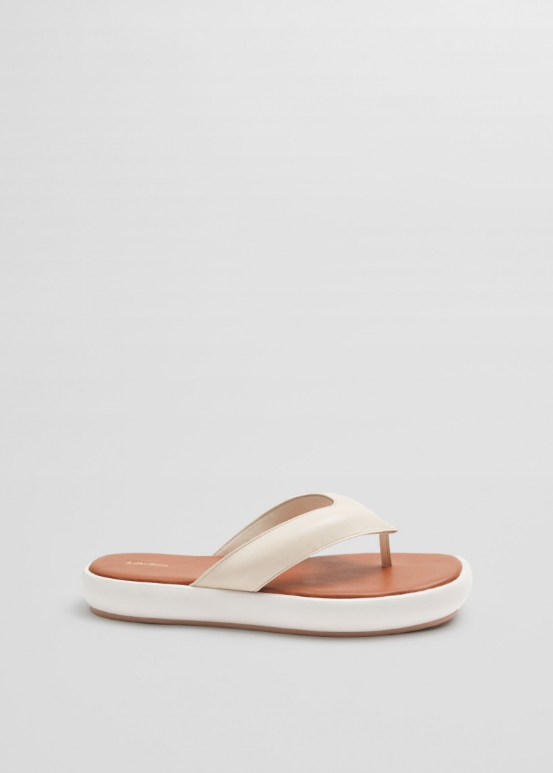 & Other Stories Pelle Platform Flip Flops Bianche | NOS-SN114483