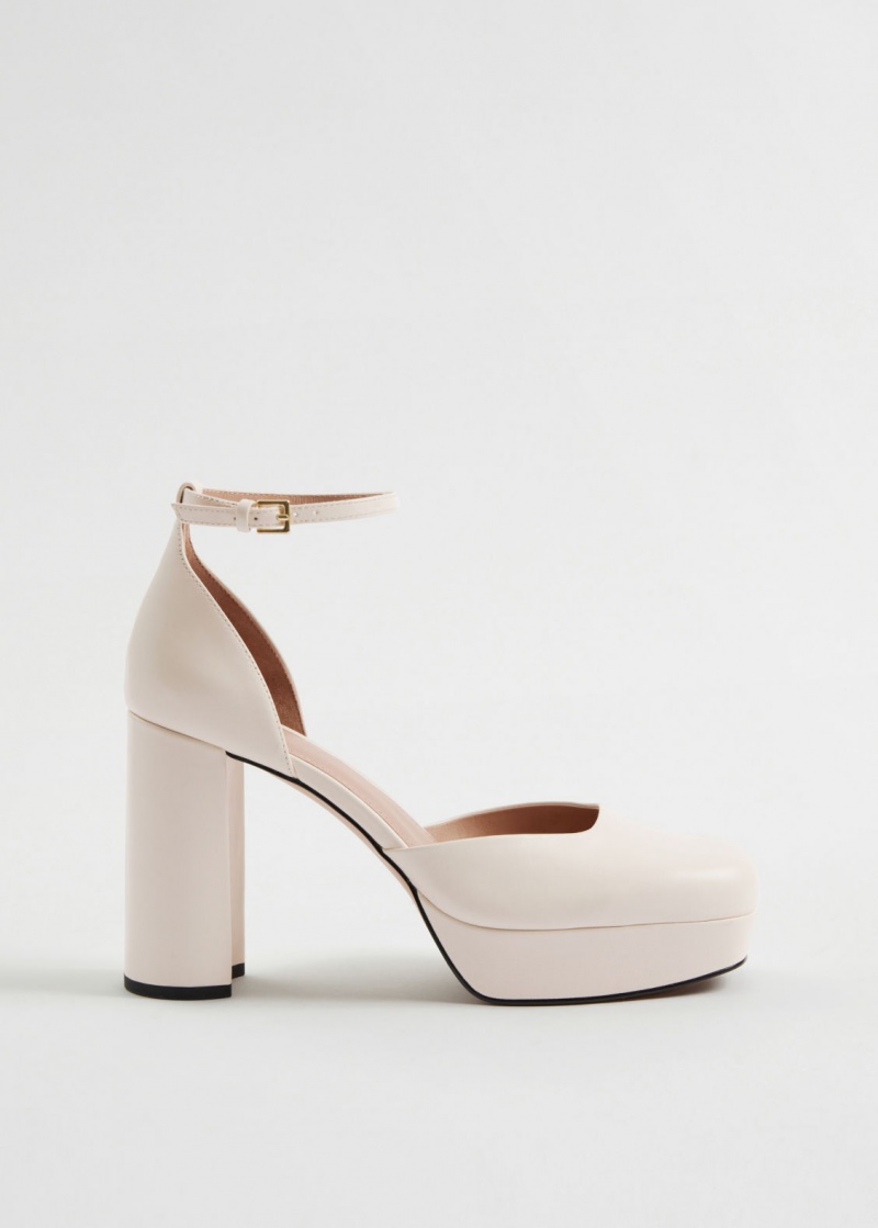 & Other Stories Pelle Platform Mary Jane Pumps Gialle Chiaro | NOS-SN114443