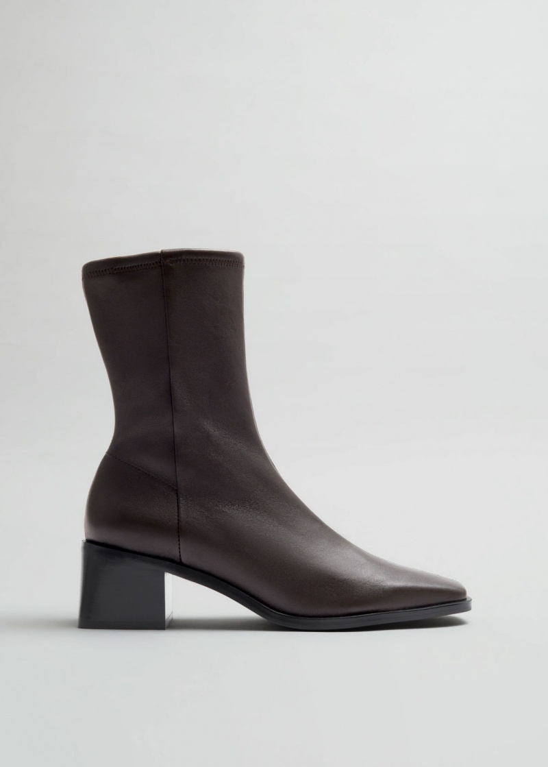 & Other Stories Pelle Sock Boots Nere | NOS-SN114426