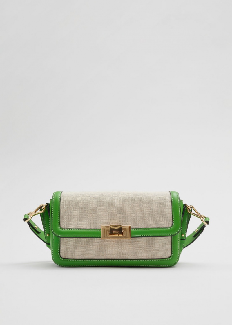 & Other Stories Pelle Tela Crossbody Bag Verdi | NOS-SN114522