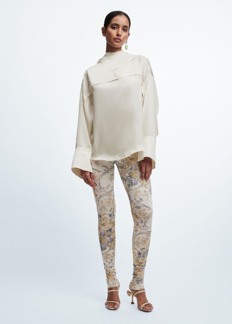 & Other Stories Printed Leggings Beige | NOS-SN114316