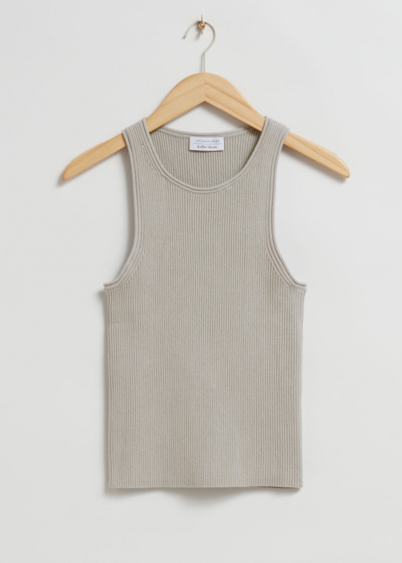 & Other Stories Racer-Back Tank Top Beige | NOS-SN113530