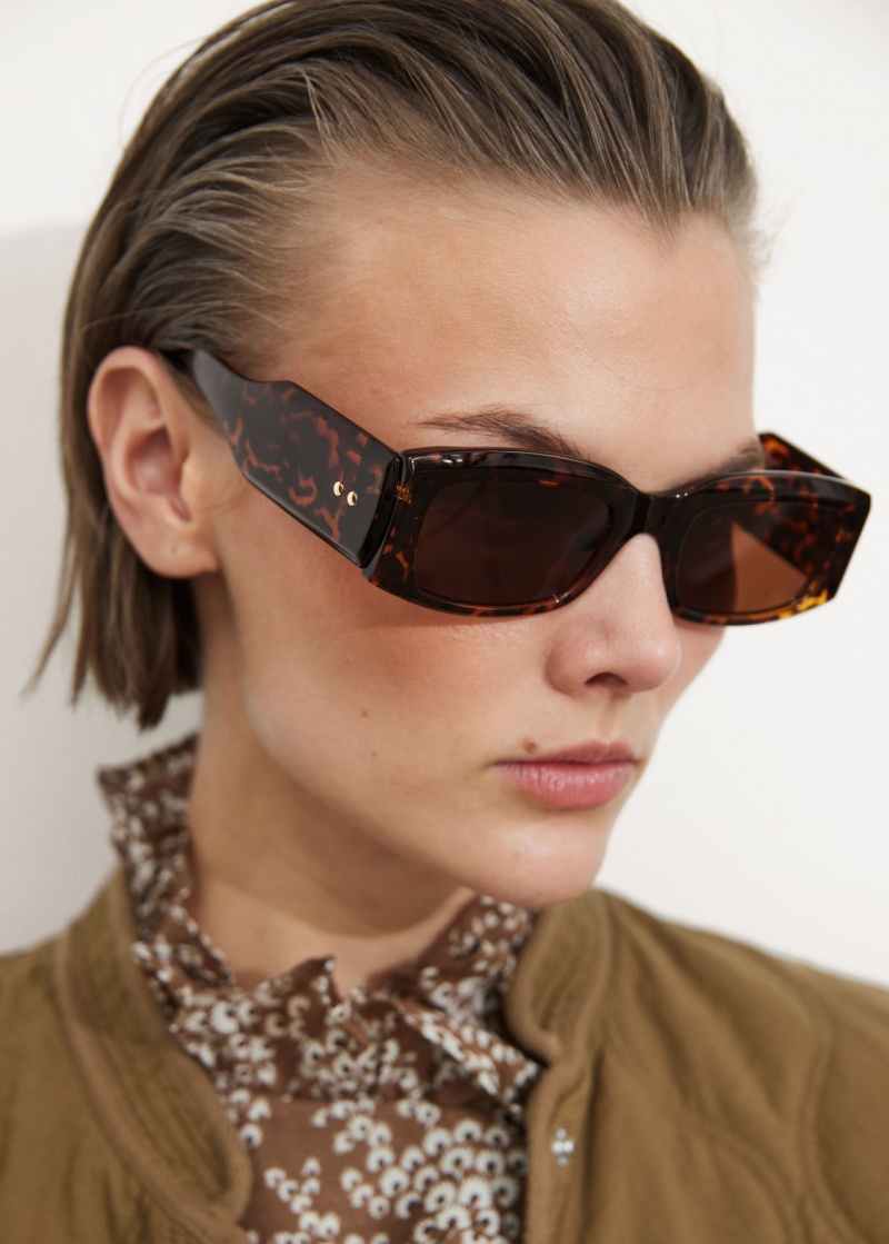 & Other Stories Rectangular-Frame Sunglasses Marroni | NOS-SN114592