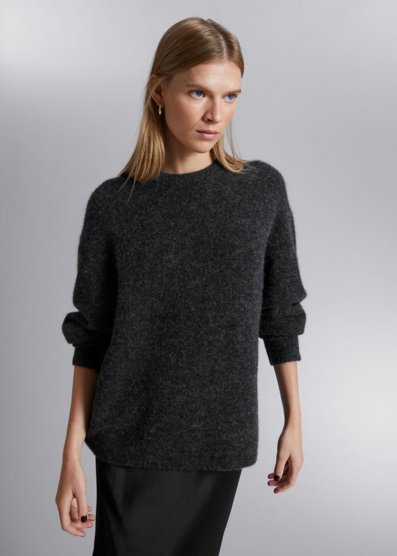 & Other Stories Relaxed Alpaca Knit Maglia Grigie Scuro | NOS-SN113588